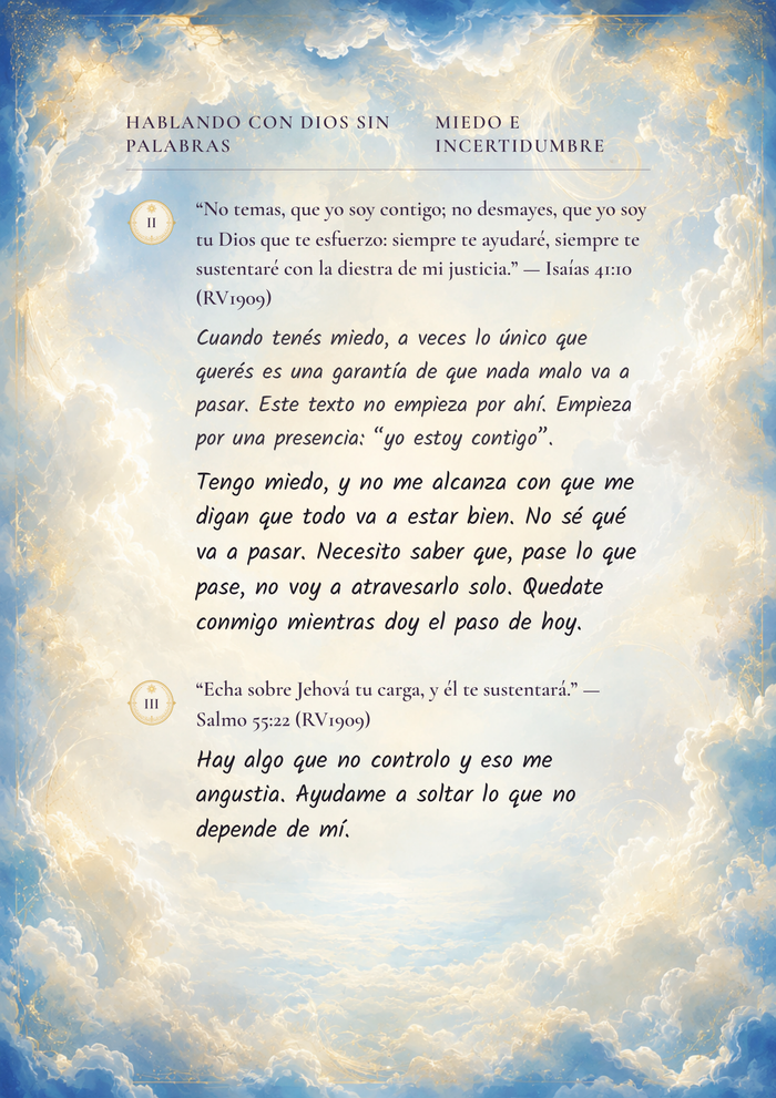 Página interior de Hablando con Dios sin Palabras